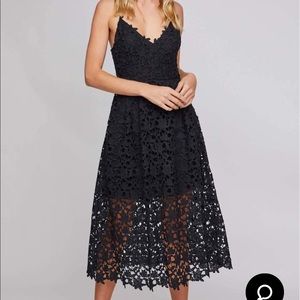 ASTR the label lace midi dress black - size XL